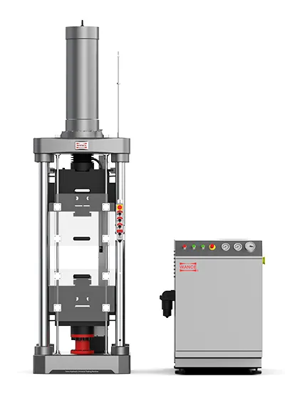 Máquina de ensayo universal servohidráulica, espacio único, agarre de acción lateral